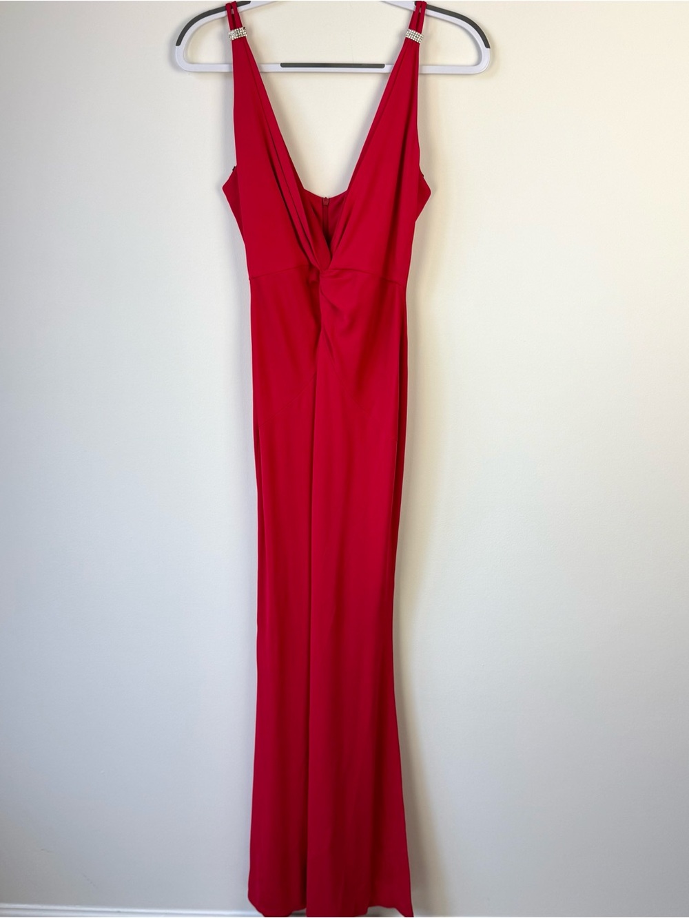 Nicole Bakti Red Maxi Dress Gown Elegant Formal Event